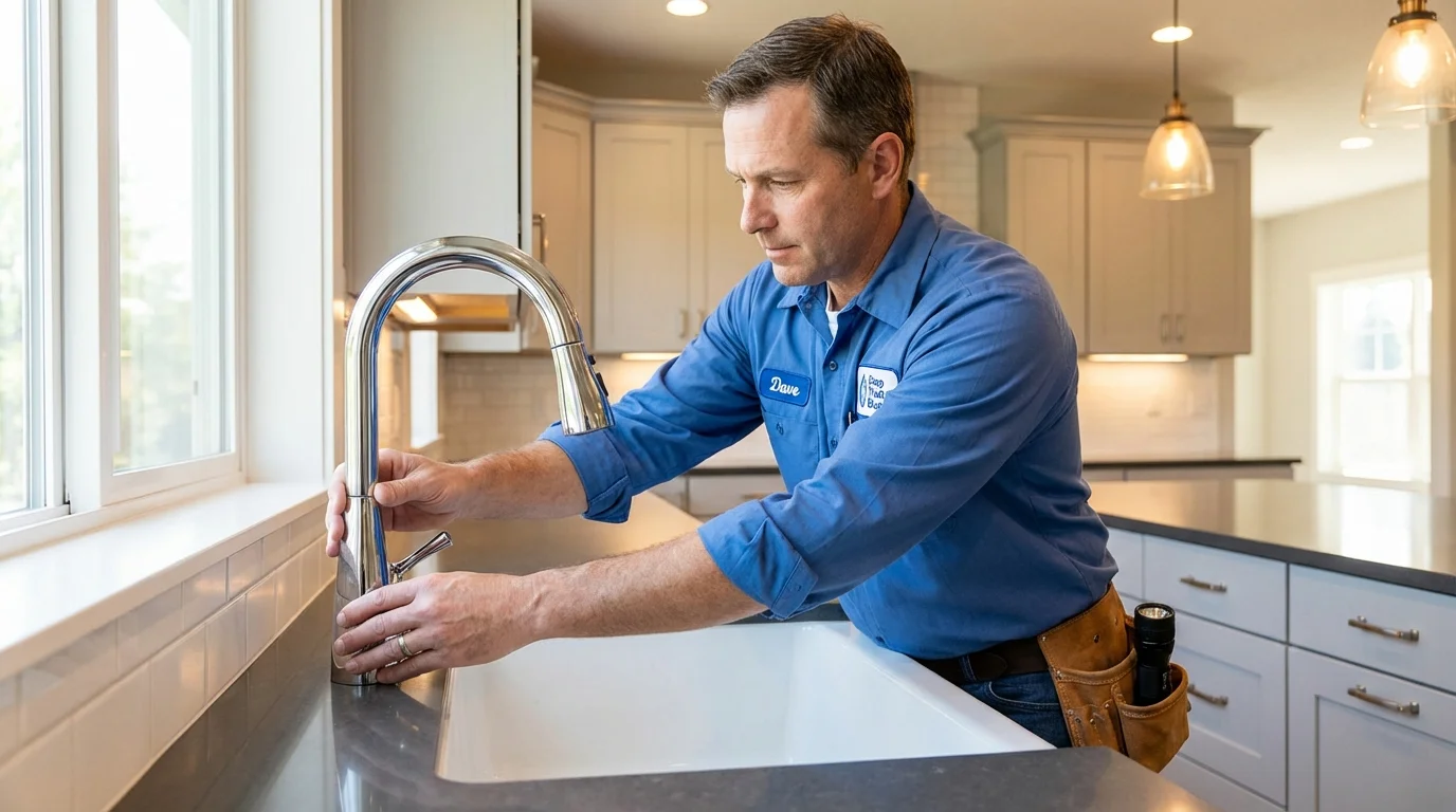 Kitchen faucet installation by Johns Plumbing LLC in Baldwin City